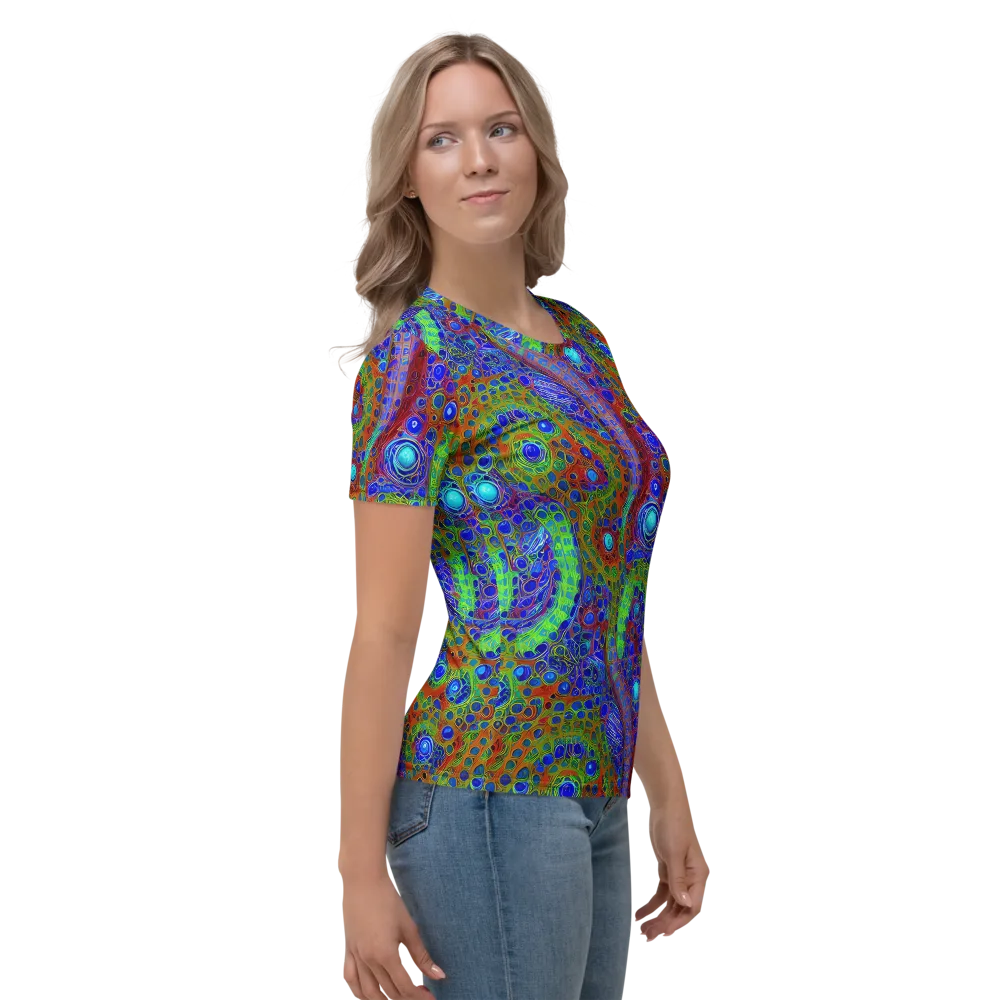 Psychedelic Matrix on Women's Crew Neck T-Shirt — Right