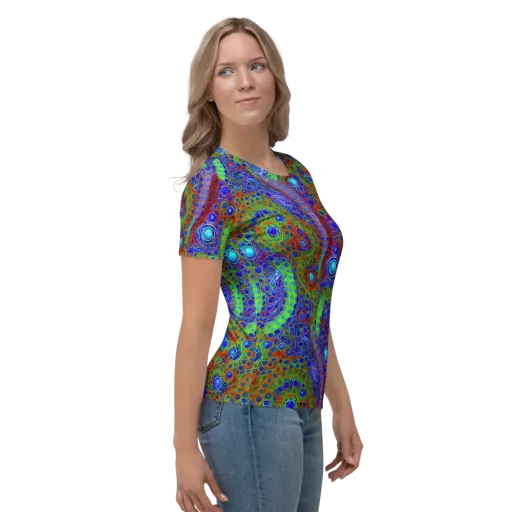 Psychedelic Matrix on a Women's Crew Neck T-Shirt