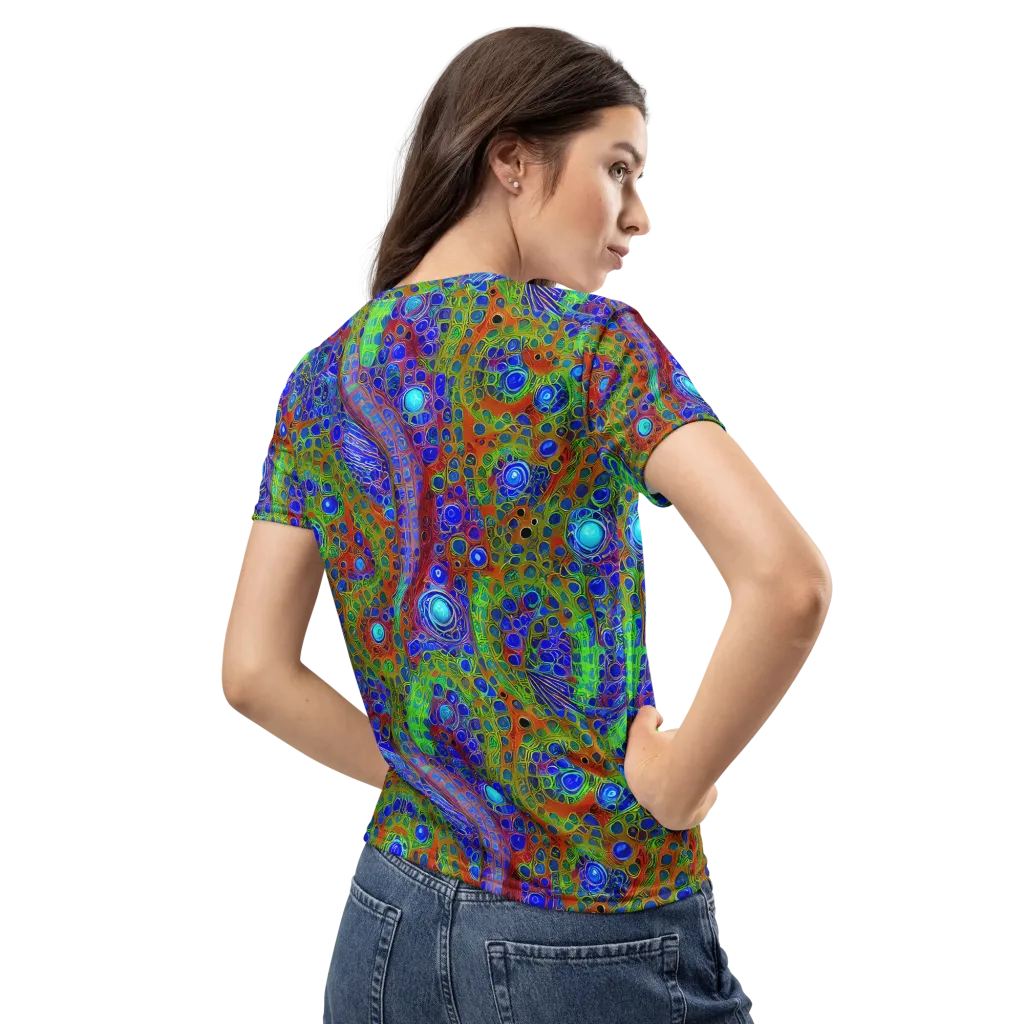 Psychedelic Matrix on Women's Crew Neck T-Shirt — Back