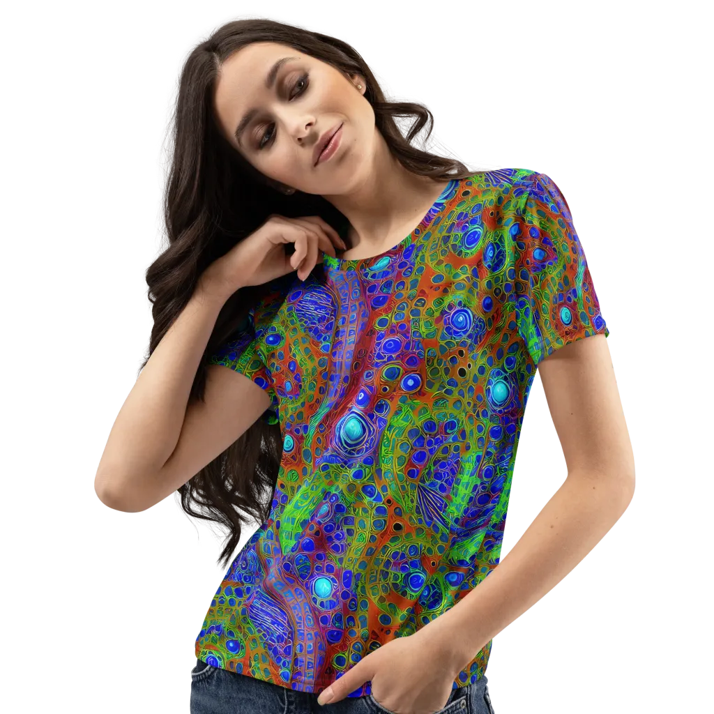 Psychedelic Matrix on Women's Crew Neck T-Shirt — Left Front