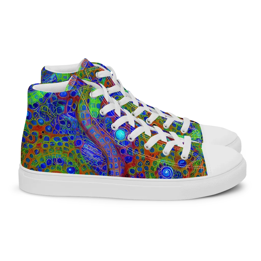 Psychedelic Matrix on Women's High Top Canvas Shoes — Right