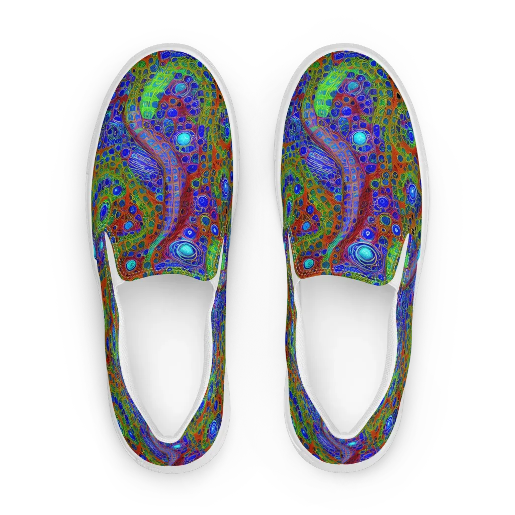 Psychedelic Matrix on Men's Slip-On Canvas Shoes — Front