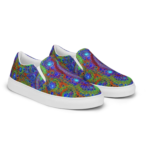 Psychedelic Matrix on a Men's Slip-On Canvas Shoes