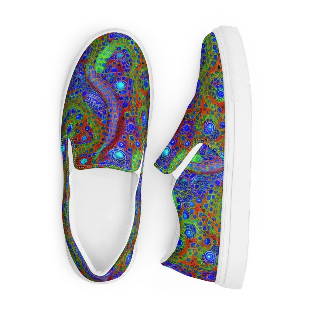 Psychedelic Matrix on Men's Slip-On Canvas Shoes — Front