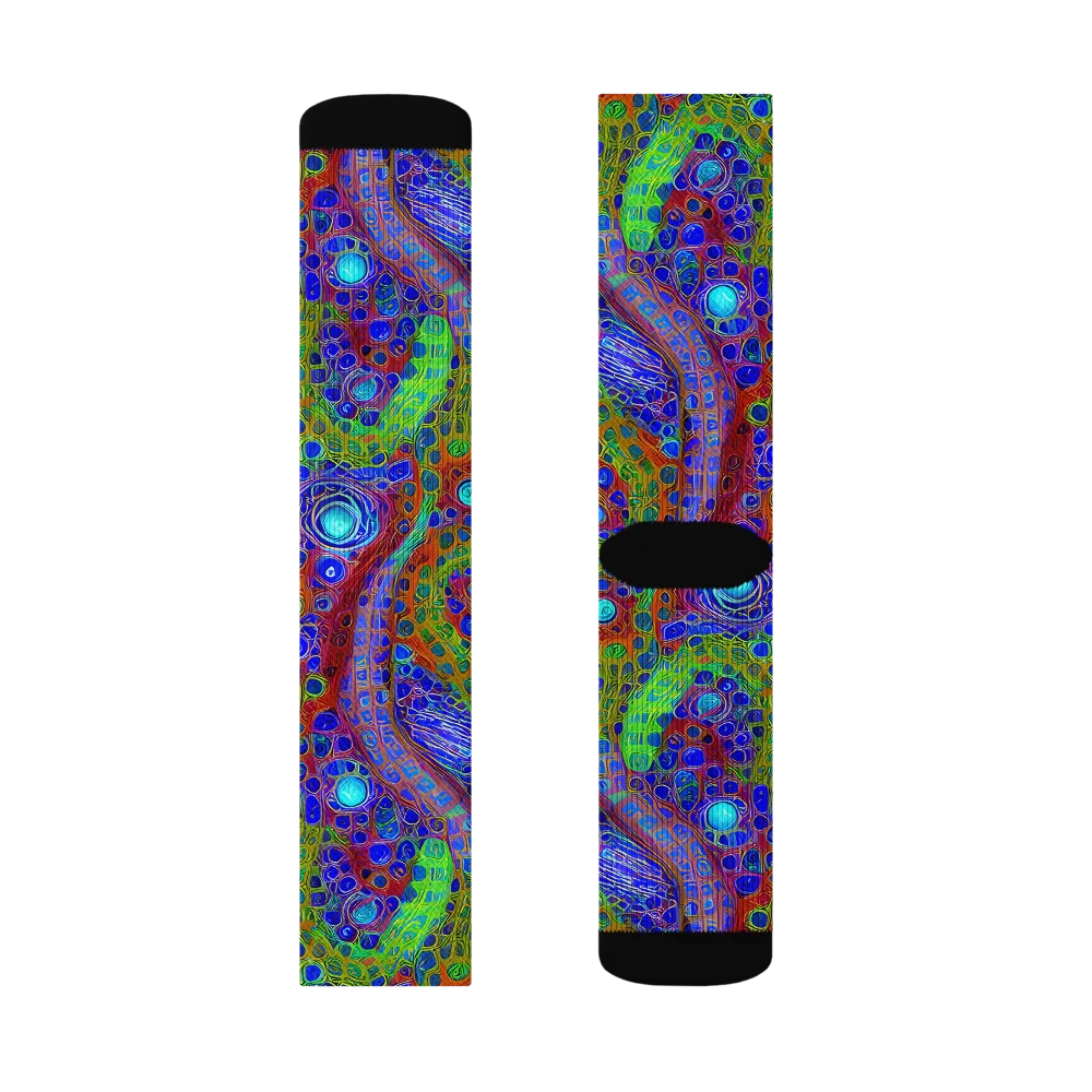 Psychedelic Matrix on Socks — Left Sock
