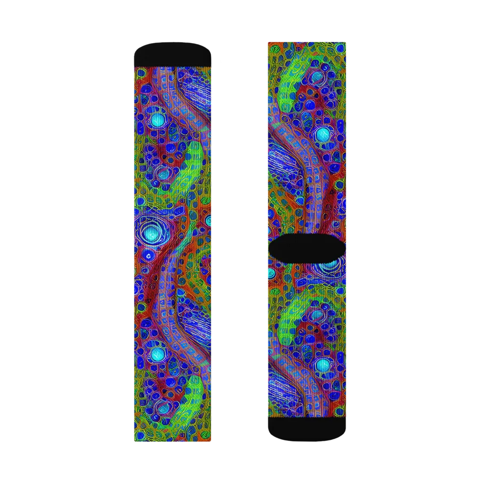 Psychedelic Matrix on Socks — Right Sock