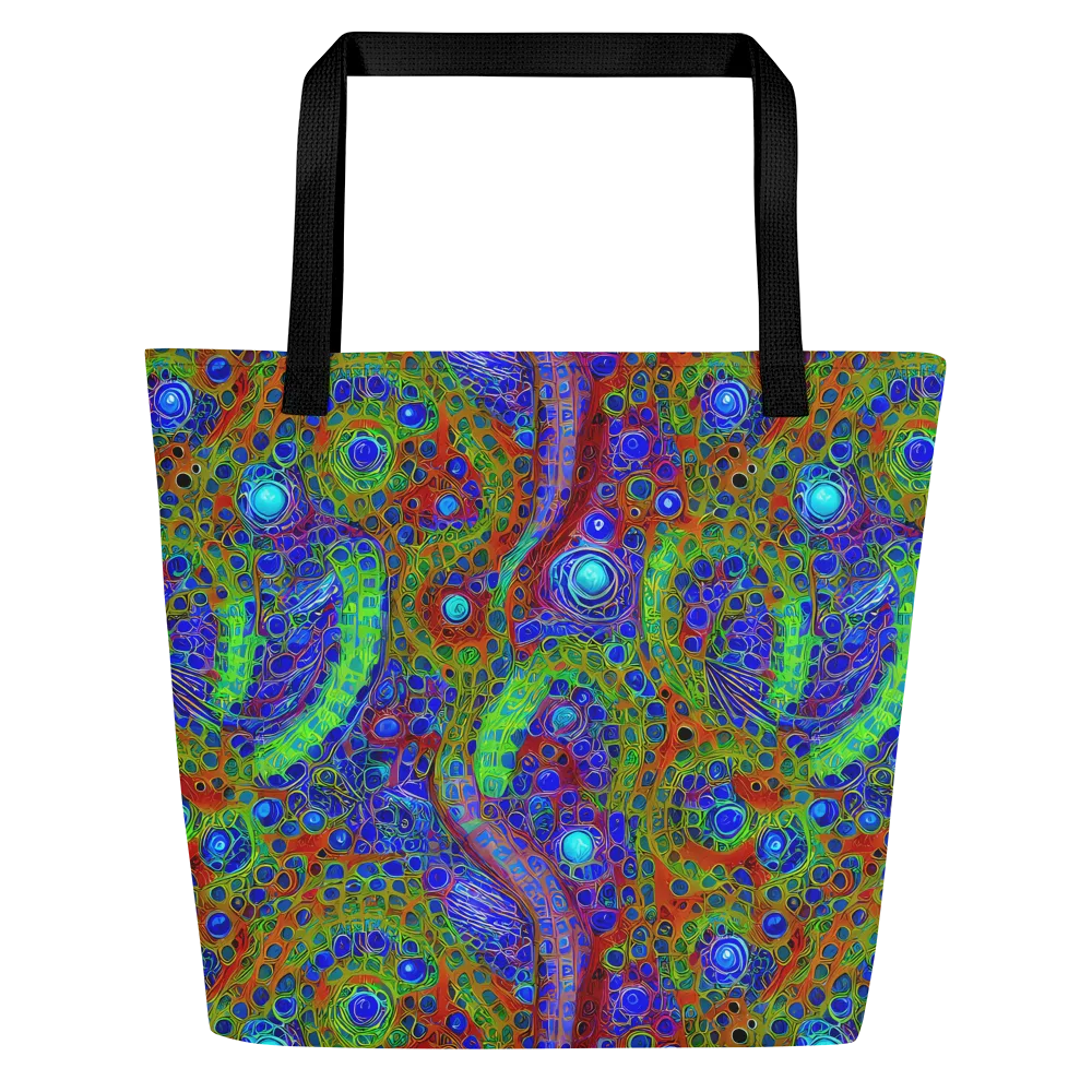 Psychedelic Matrix on Large Tote Bag W/ Pocket — Front