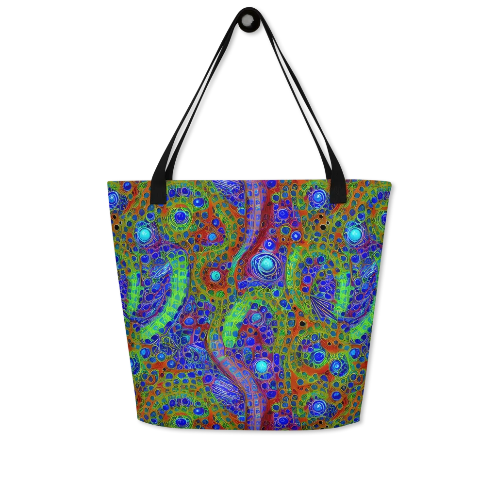 Psychedelic Matrix on Large Tote Bag W/ Pocket — Front