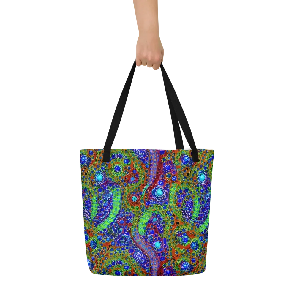 Psychedelic Matrix on Large Tote Bag W/ Pocket — Front