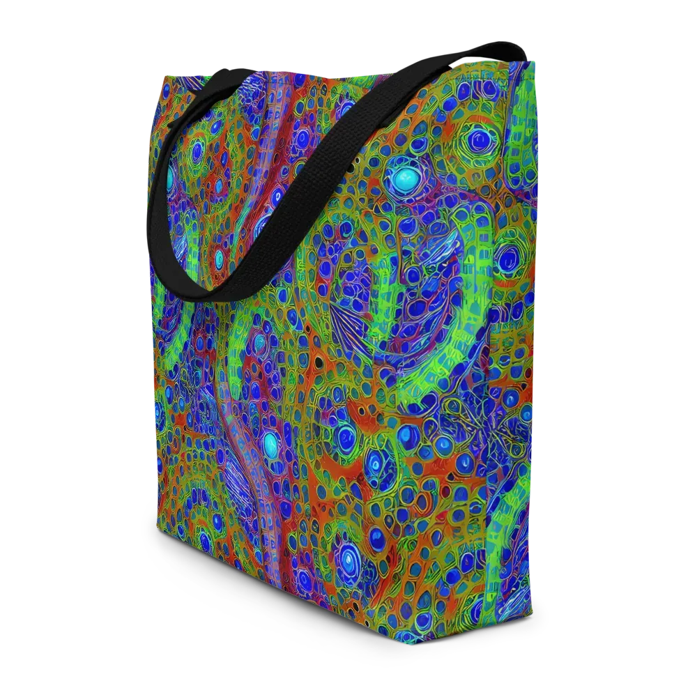 Psychedelic Matrix on Large Tote Bag W/ Pocket — Front