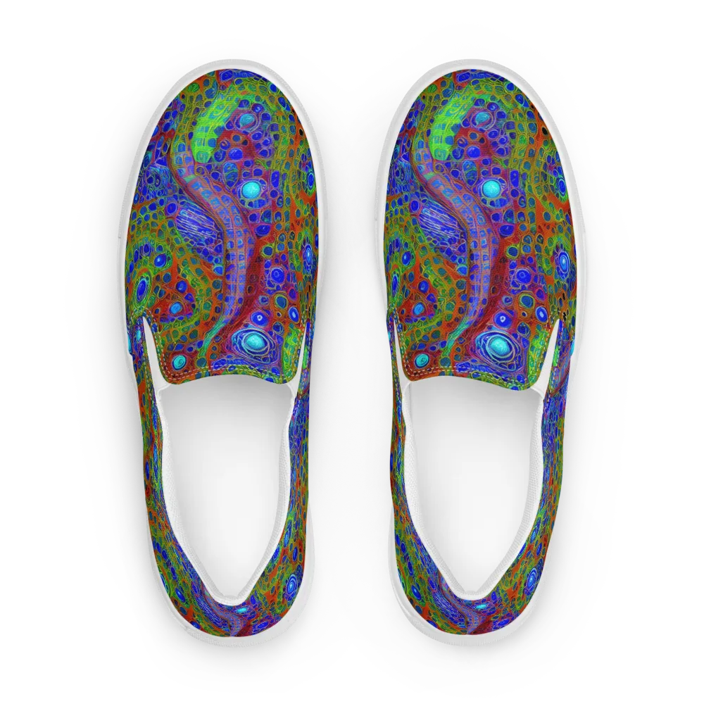 Psychedelic Matrix on Women's Slip-On Canvas Shoes — Front