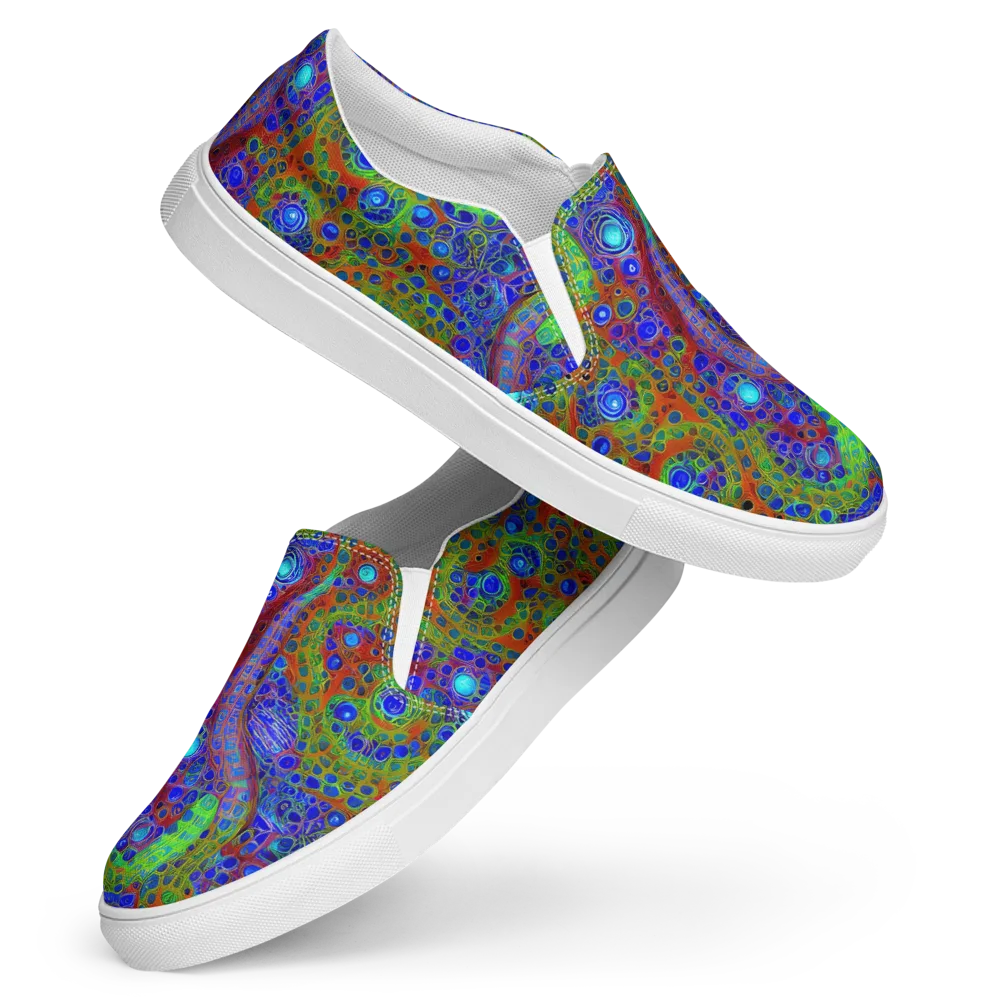 Psychedelic Matrix on Women's Slip-On Canvas Shoes — Front