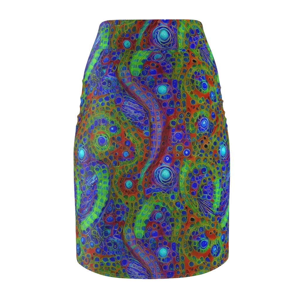 Psychedelic Matrix on Pencil Skirt — Back