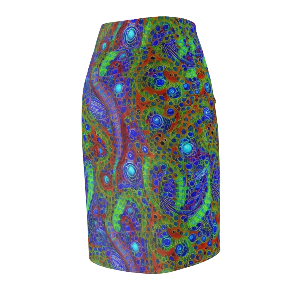 Psychedelic Matrix on Pencil Skirt — Back Side