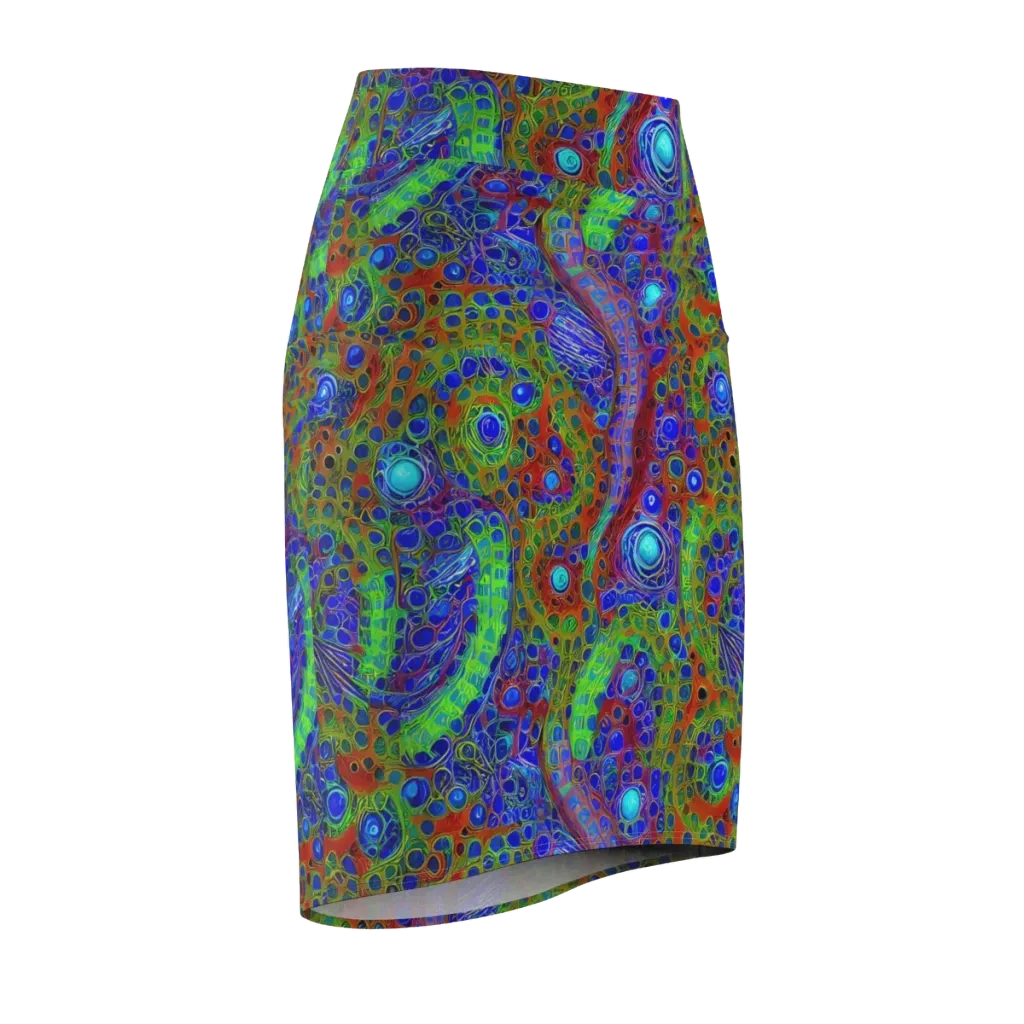 Psychedelic Matrix on Pencil Skirt — Front Side