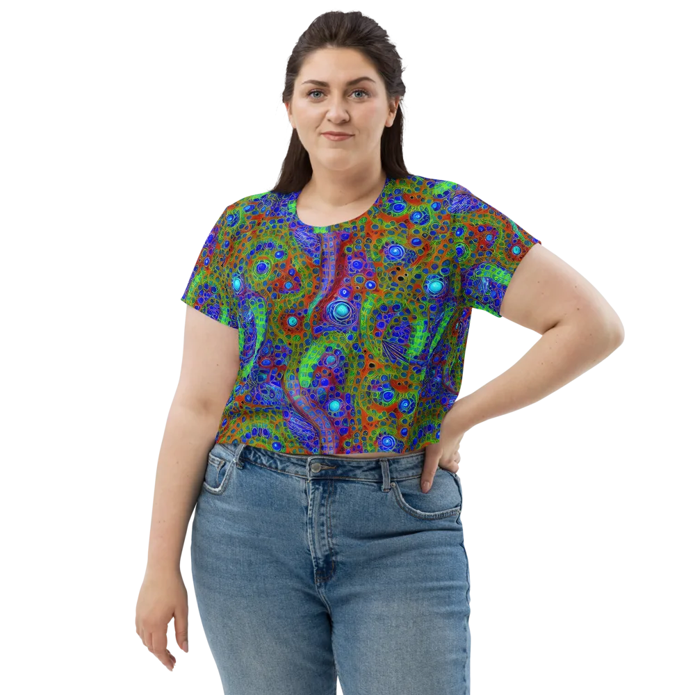 Psychedelic Matrix on Crop Tee — Front