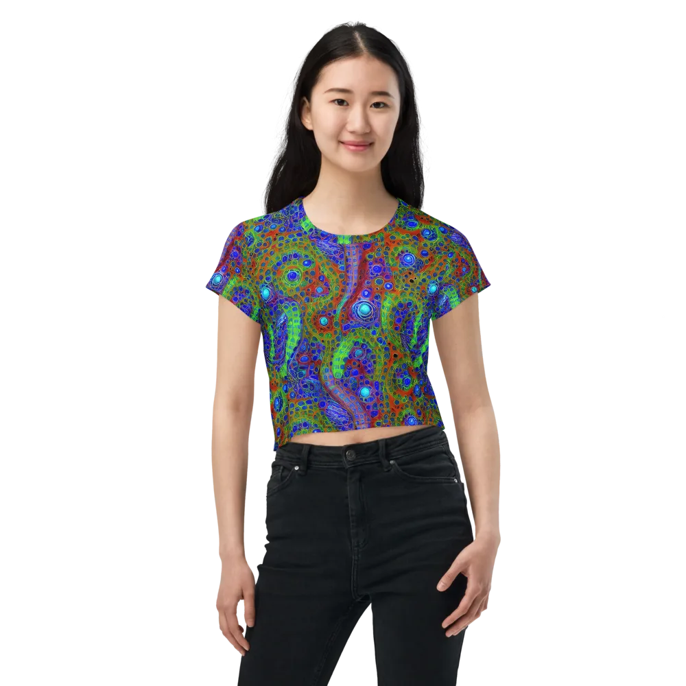 Psychedelic Matrix on Crop Tee — Front