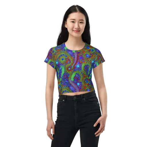 Psychedelic Matrix on a Crop Tee