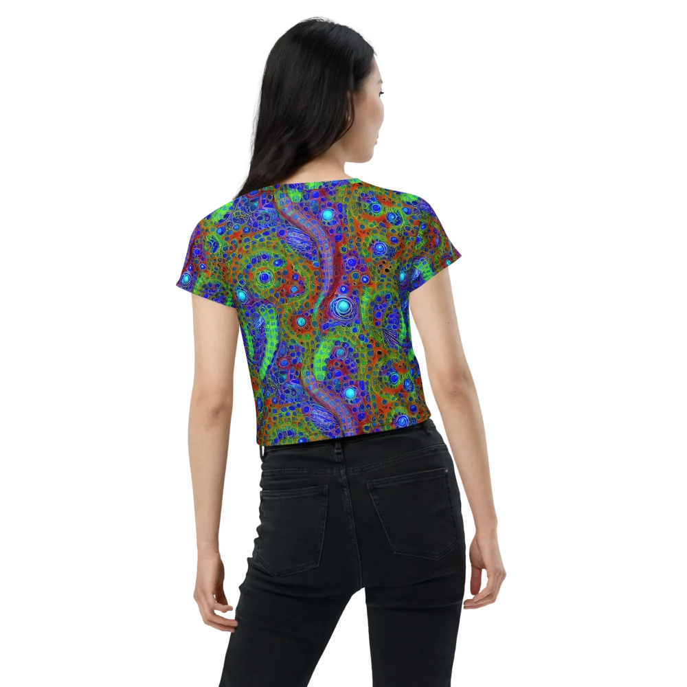 Psychedelic Matrix on Crop Tee — Back