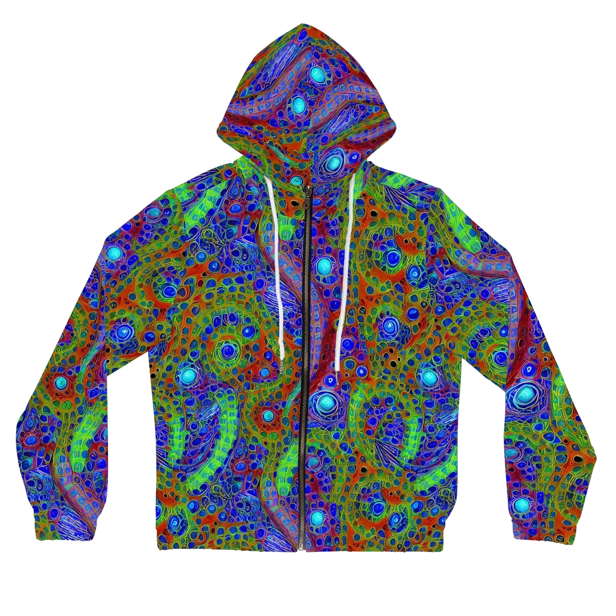 Psychedelic Matrix on Women's Full-Zip Hoodie — Front