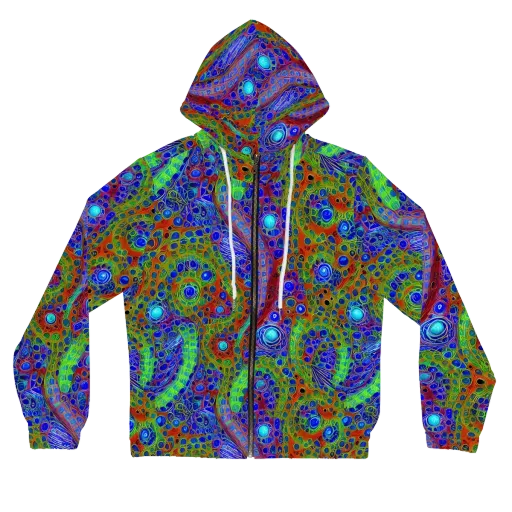 Psychedelic Matrix on a Women's Full-Zip Hoodie