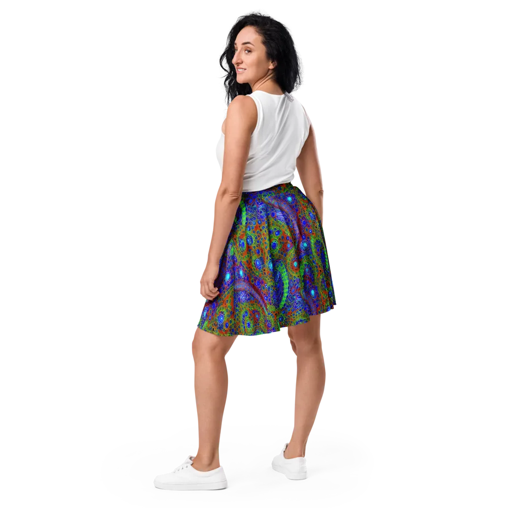 Psychedelic Matrix on Skater Skirt — Back