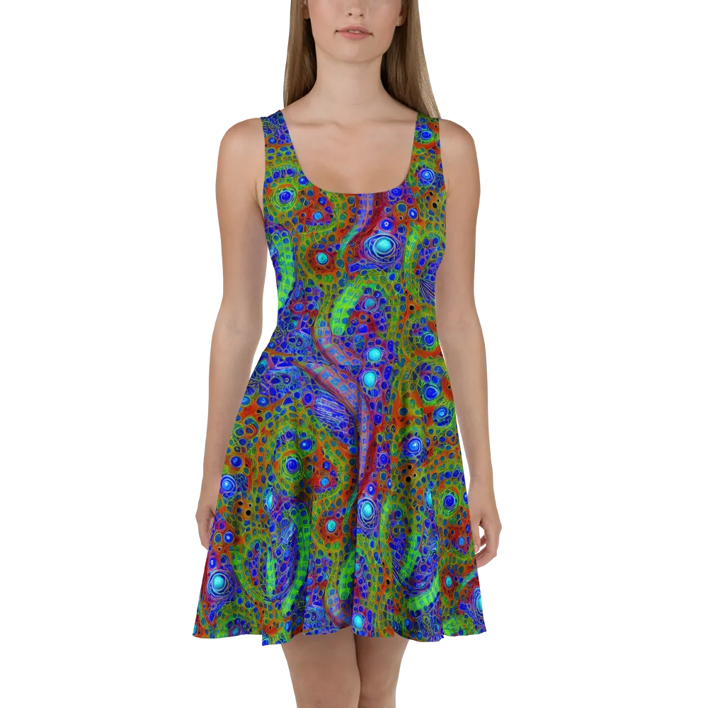 Psychedelic Matrix on Skater Dress — Front