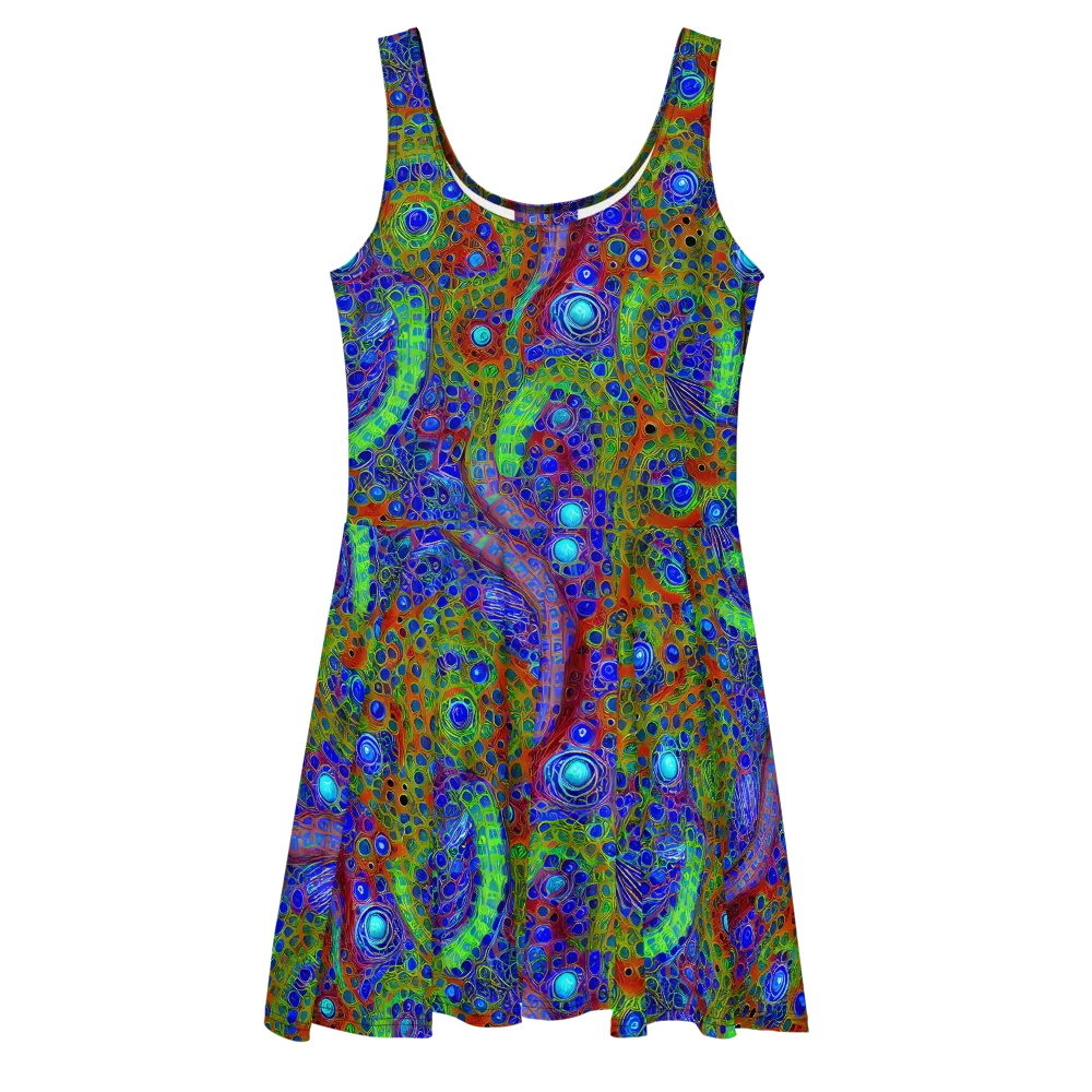 Psychedelic Matrix on Skater Dress — Front