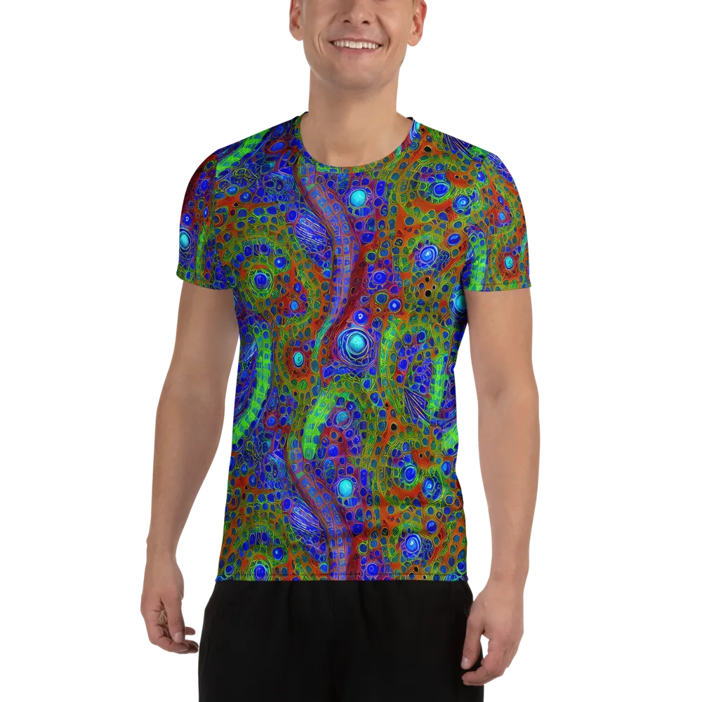 Psychedelic Matrix on Men's Athletic T-Shirt — Front
