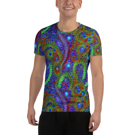 Psychedelic Matrix on a Men's Athletic T-Shirt