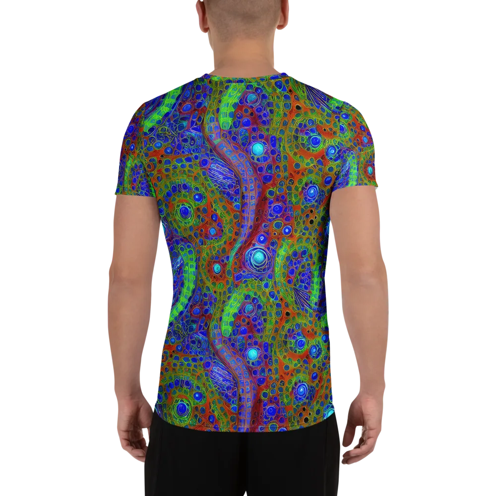 Psychedelic Matrix on Men's Athletic T-Shirt — Back