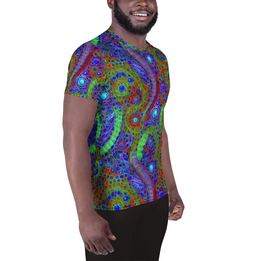 Psychedelic Matrix on Men's Athletic T-Shirt — Right