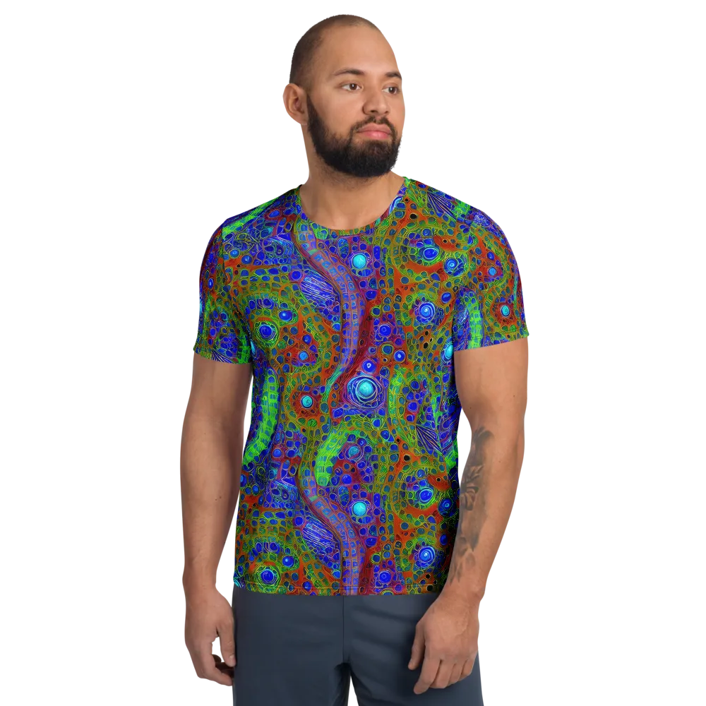 Psychedelic Matrix on Men's Athletic T-Shirt — Front