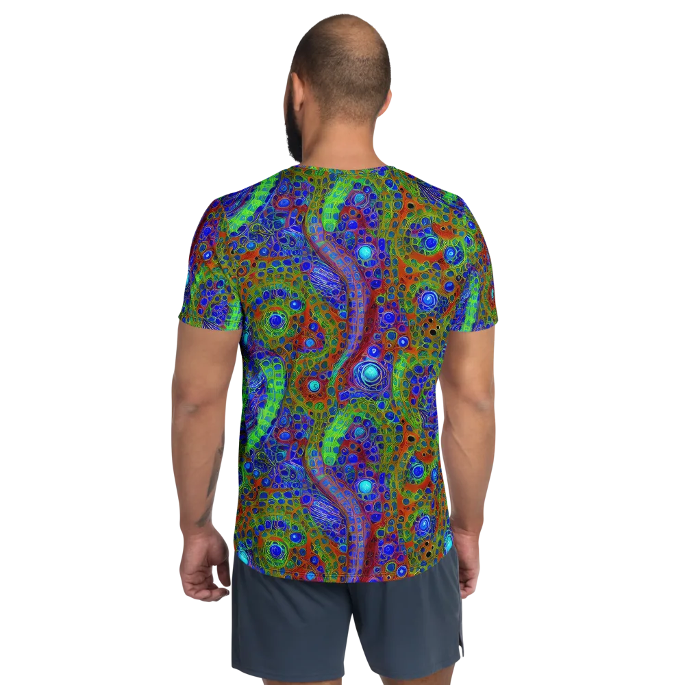 Psychedelic Matrix on Men's Athletic T-Shirt — Back