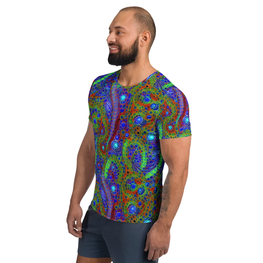 Psychedelic Matrix on Men's Athletic T-Shirt — Left