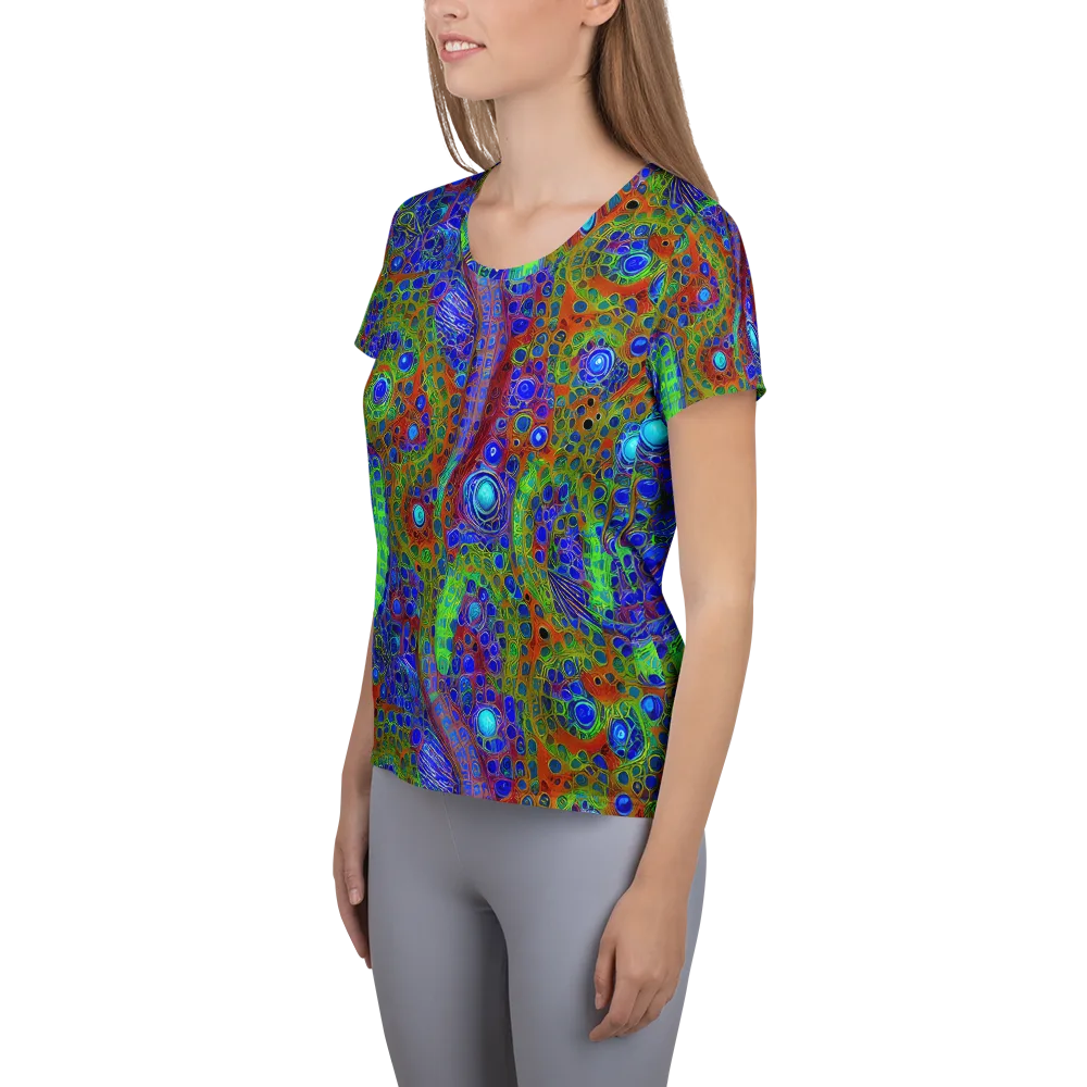 Psychedelic Matrix on Women's Athletic T-Shirt — Left
