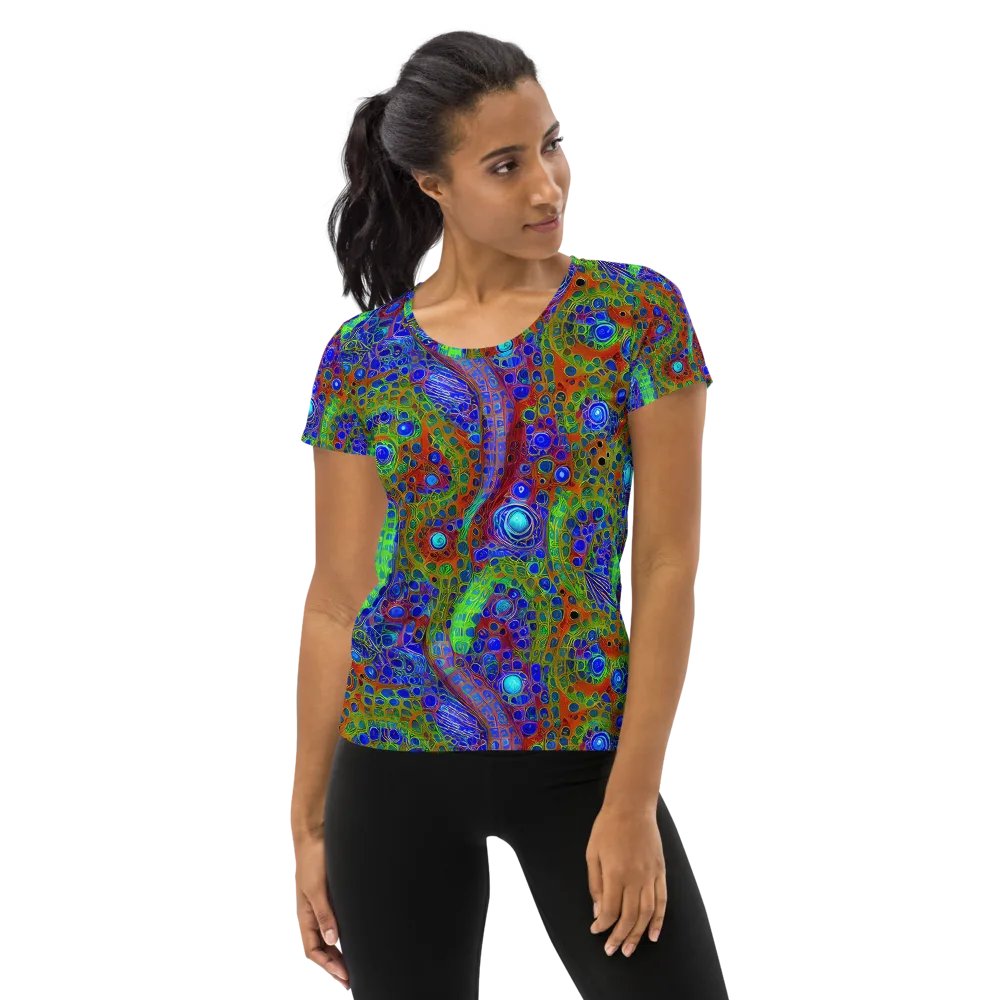 Psychedelic Matrix on Women's Athletic T-Shirt — Front