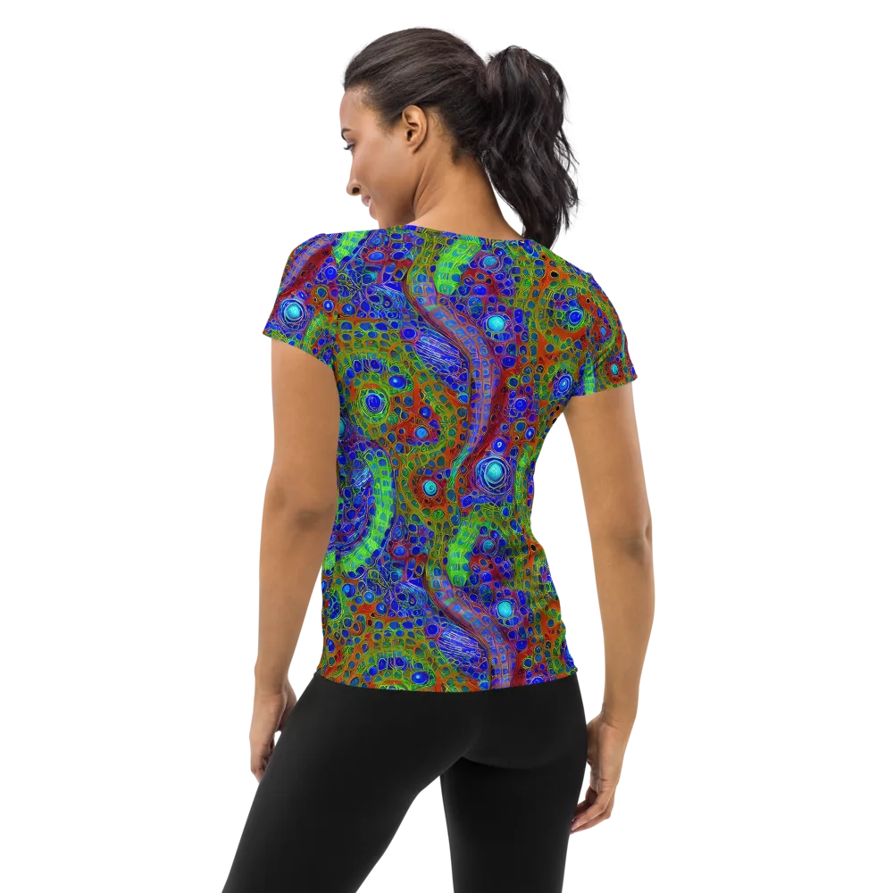 Psychedelic Matrix on Women's Athletic T-Shirt — Back