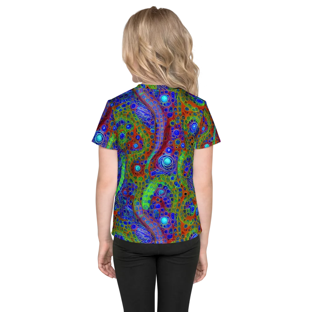 Psychedelic Matrix on Kids Crew Neck T-Shirt — Back