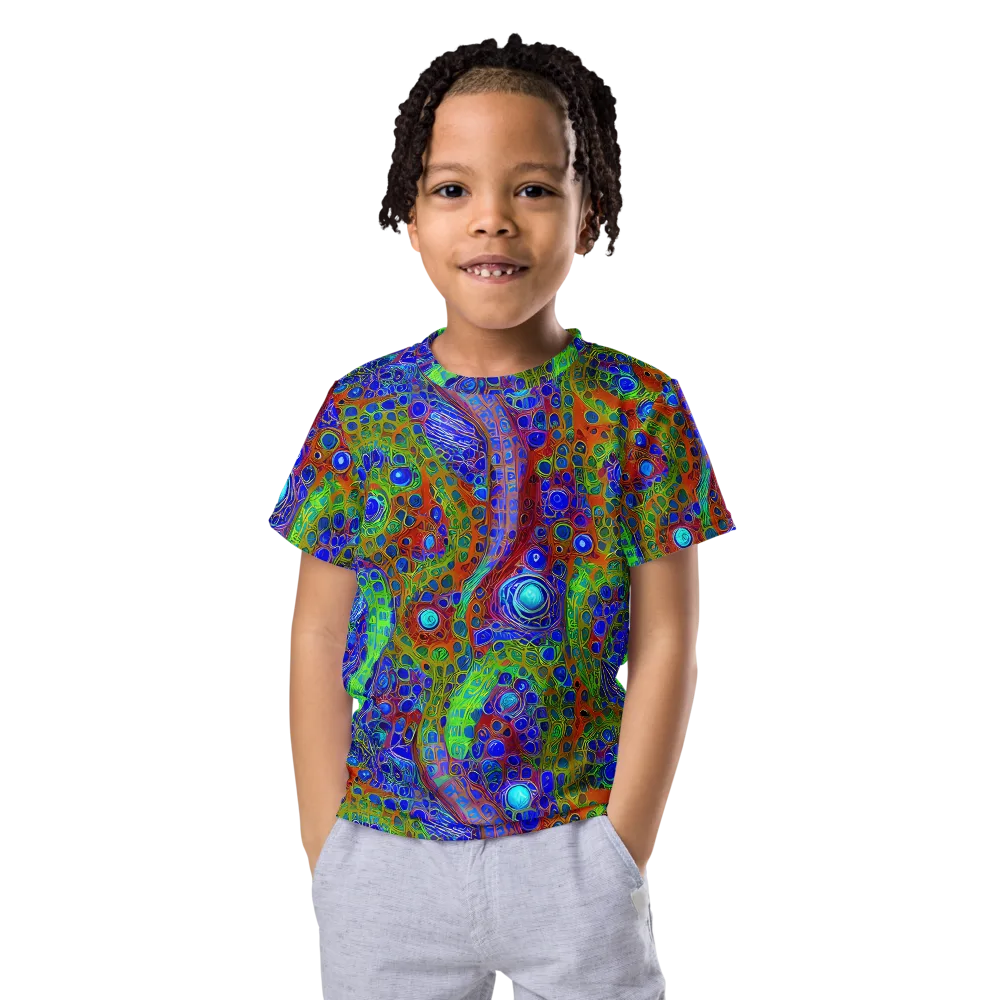 Psychedelic Matrix on Kids Crew Neck T-Shirt — Front