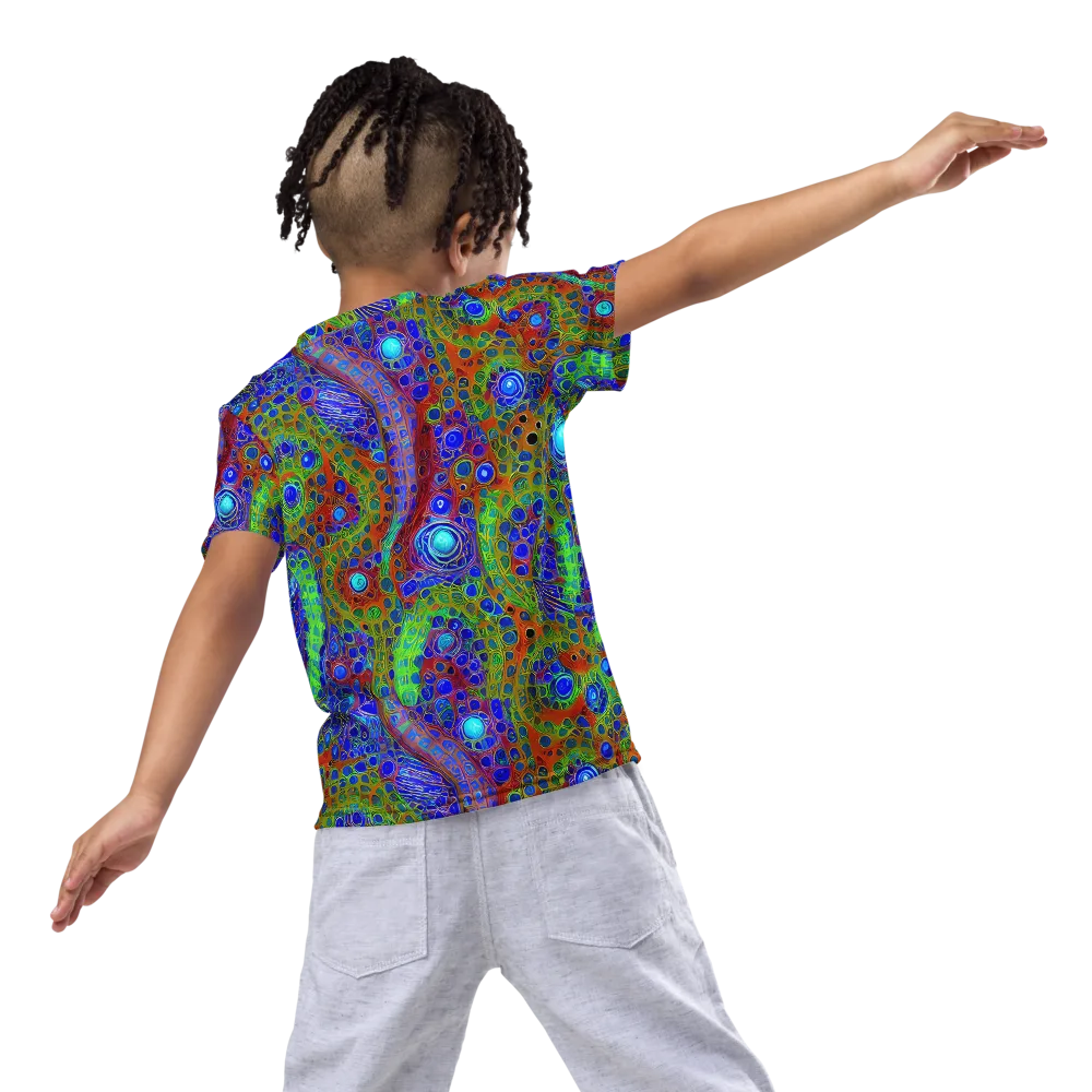 Psychedelic Matrix on Kids Crew Neck T-Shirt — Back
