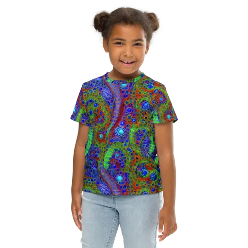 Psychedelic Matrix on a Kids Crew Neck T-Shirt