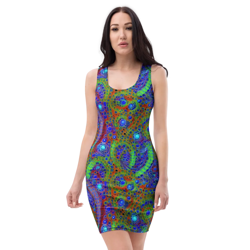 Psychedelic Matrix on Bodycon Dress — Front