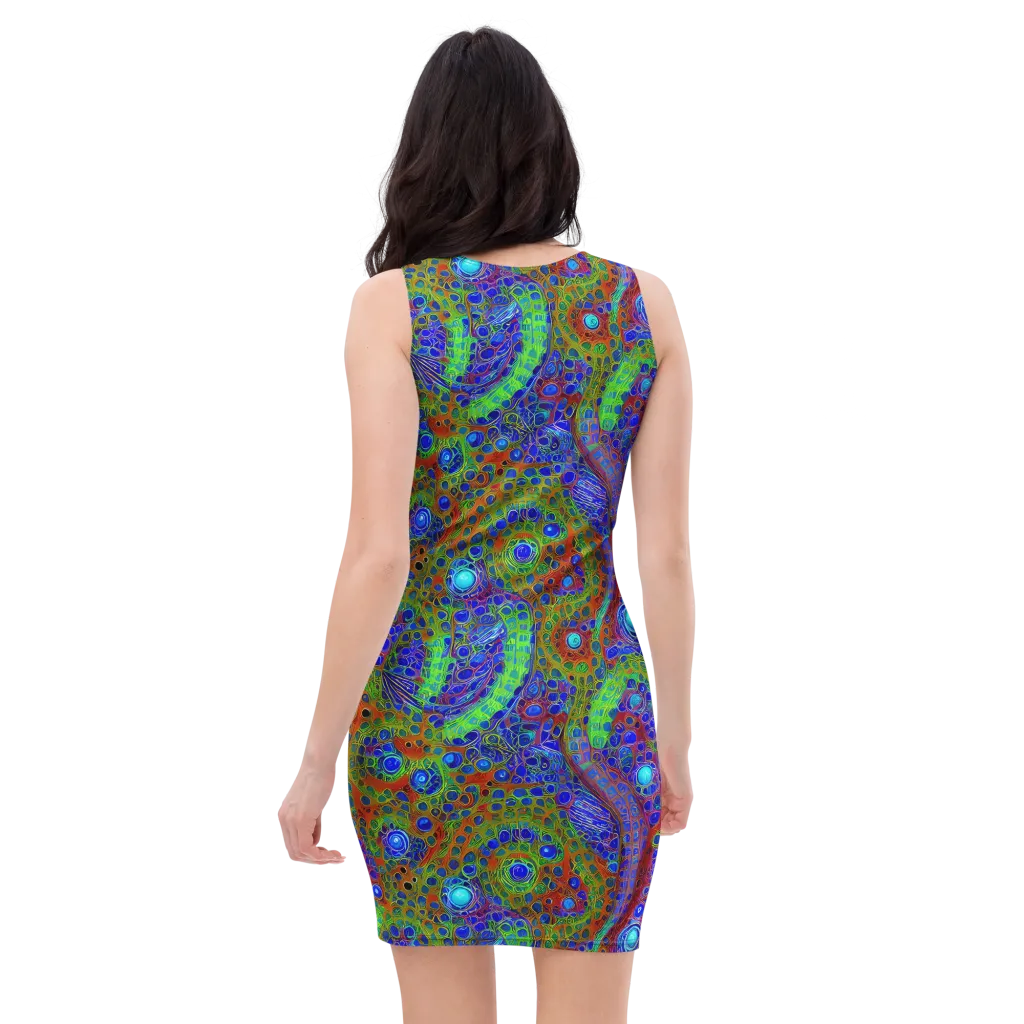 Psychedelic Matrix on Bodycon Dress — Back