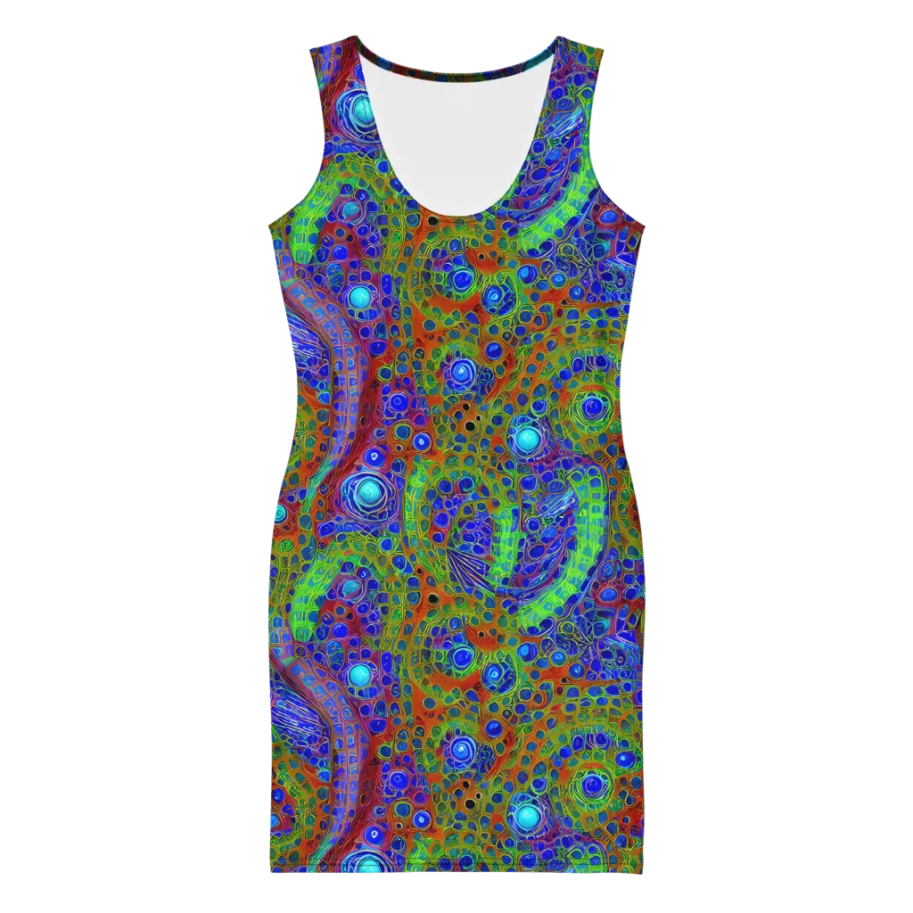 Psychedelic Matrix on Bodycon Dress — Front