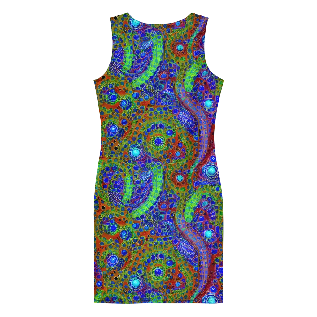 Psychedelic Matrix on Bodycon Dress — Back