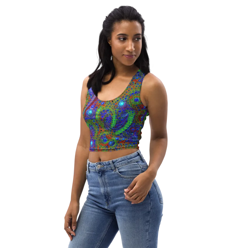 Psychedelic Matrix on Crop Top — Left Front