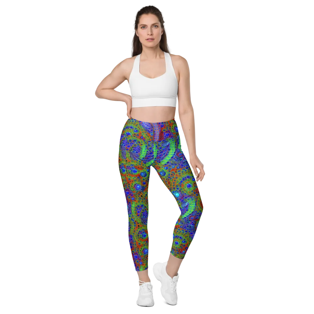 Psychedelic Matrix on Leggings with Pockets — Front
