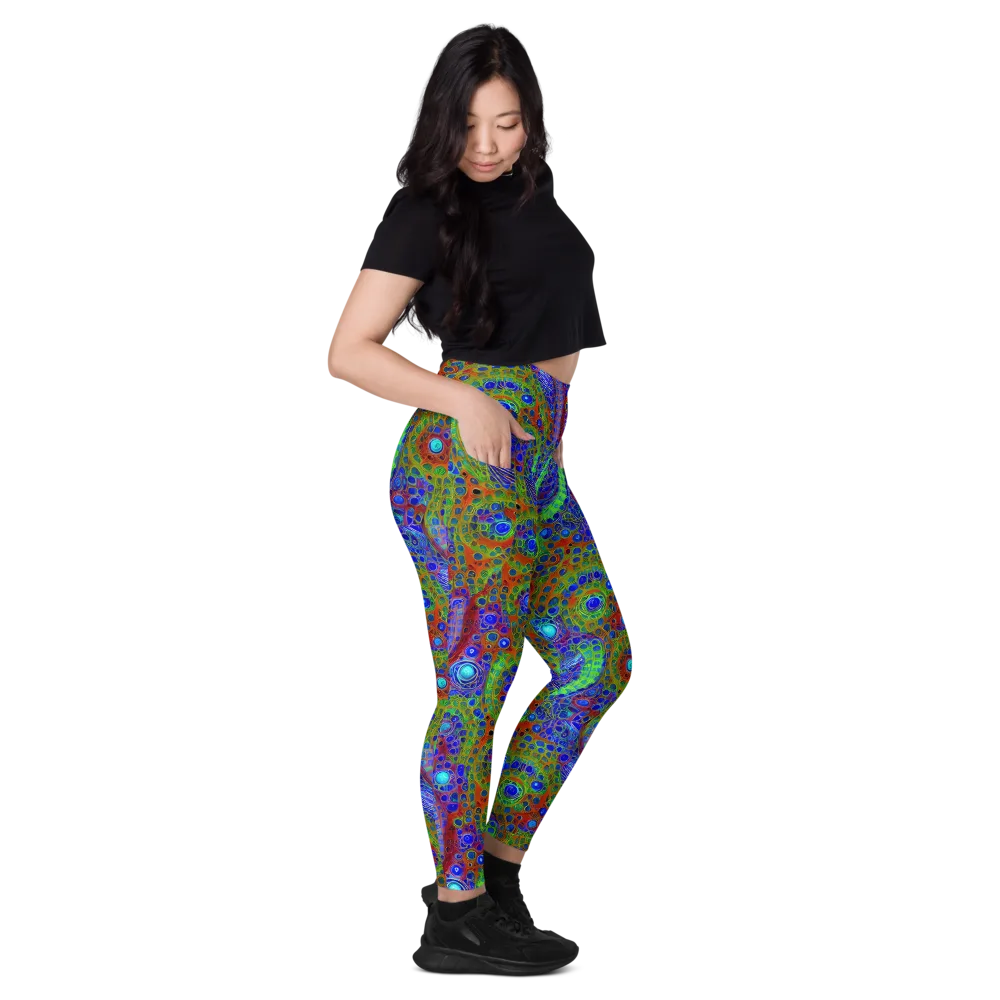 Psychedelic Matrix on Leggings with Pockets — Right