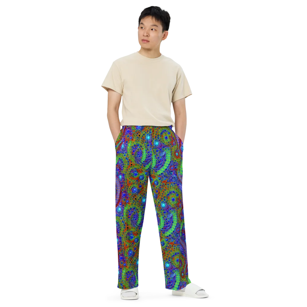 Psychedelic Matrix on Wide-Leg Pants — Front